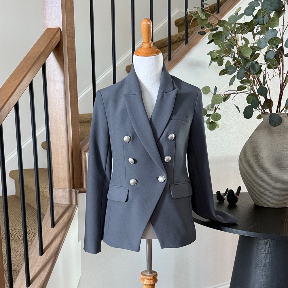 Express Steel Gray Double-Breasted Blazer NWOT Size XS